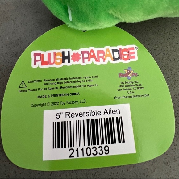 MOODIE Reversible Alien Double Sided Flip Plush / Green & Gray / 5” / BRAND NEW - Picture 12 of 16